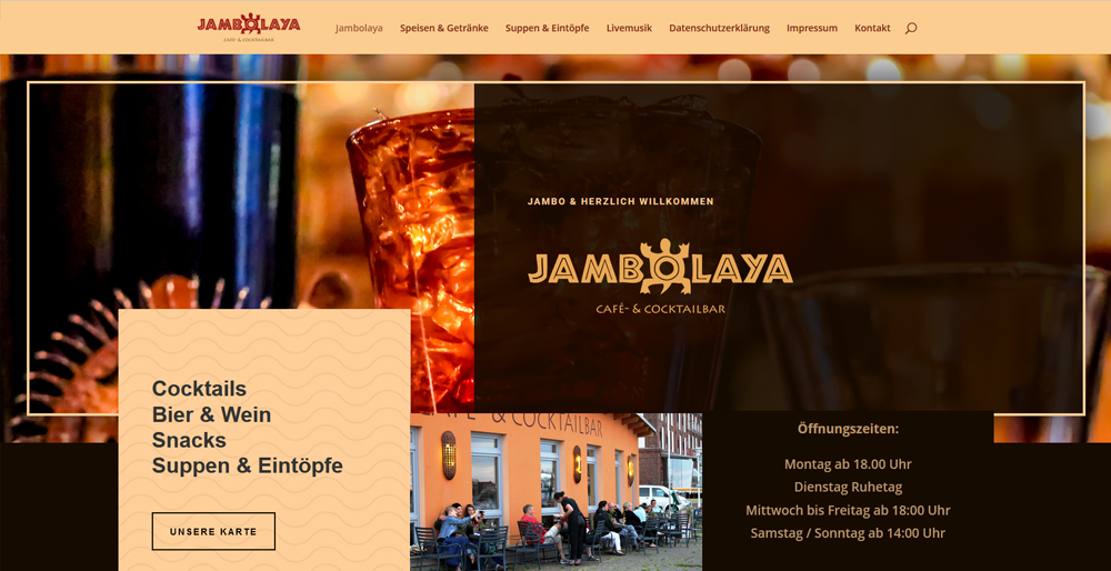 Webdesign Cocktailbar Jambolaya Barth Sira Grohmann Werbeagentur