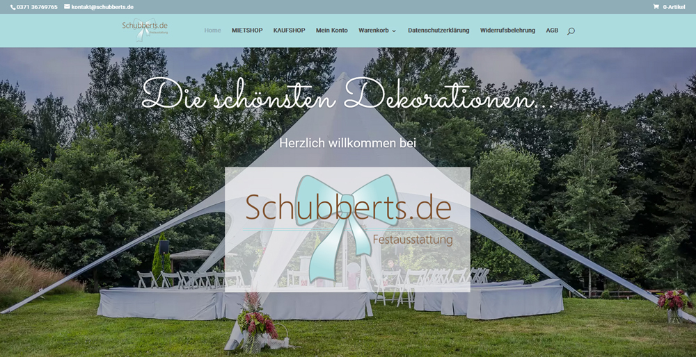 Webdesign Schubberts Festausstattung Sira Grohmann Werbeagentur